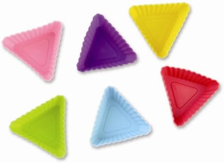 TANGCHU Silicone Cupcake Muffin Pans Triangle Shape Set Of 6 Pieces 2.75*2.55*1.18inch Mixed Color