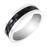 Men's Stainless Steel with Black Plating Spinner Ring, Size 8
