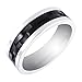 Men's Stainless Steel with Black Plating Spinner Ring, Size 8