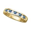 10K Yellow Gold 0.14 ct. Diamond with Alternating 1/4 ct. Sapphire Wedding Band (Highest Quality)
