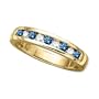 10K Yellow Gold 0.14 ct. Diamond with Alternating 1/4 ct. Sapphire Wedding Band (Highest Quality)