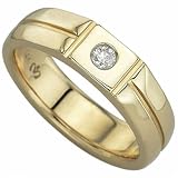 0.12 Ct. Round Brilliant Cut Diamond, 14Kt. White Gold. Diamond Solitaire Men's Band
