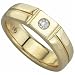 0.12 Ct. Round Brilliant Cut Diamond, 14Kt. White Gold. Diamond Solitaire Men's Band