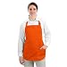 Port Authority Medium Length Apron with Pouch Pockets, Orange