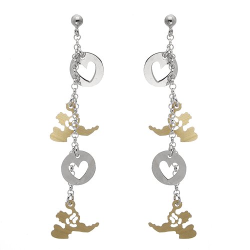 Genuine Morne Rouge (TM) Earring. Gold Plated Silver Heart Earrings. 3.8 Grams in Weight and 0 mm in Length. 100% Satisfaction Guaranteed.