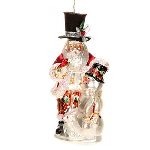 Mark Roberts Glass Christmas Ornament 36-44030 Santa Snowman