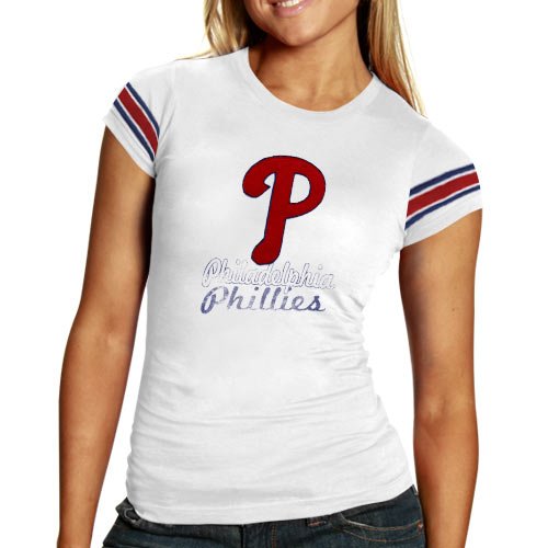 '47 Brand Philadelphia Phillies Ladies Campus Premium T-Shirt - White (Large)