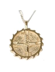 Unique wave hurricane swell necklace 14K Yellow Gold Eye of the Storm Pendant