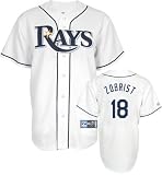 Ben Zobrist Youth Jersey: Majestic Home White Replica #18 Tampa Bay Rays Jersey