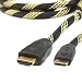 DATASTREAM Gold High-Speed Mini (Type C) HDMI Audio / Video Cable (6 Feet) for Canon EOS 6D / T3i / T4i & More Digital SLR Cameras **Includes Mini Tripod & Cleaning Cloth!