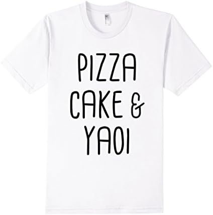 Men's Pizza Cake &amp; Yaoi T-shirt Large White