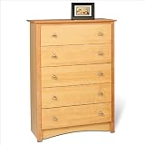 Prepac-Sonoma-5-Drawer-Chest-In-Maple-Finish