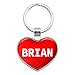 Metal Keychain Key Chain Ring I Love Heart Name B - Brian