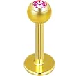 14 Gauge 3/8 Pink Gem Gold Plated Labret Monroe