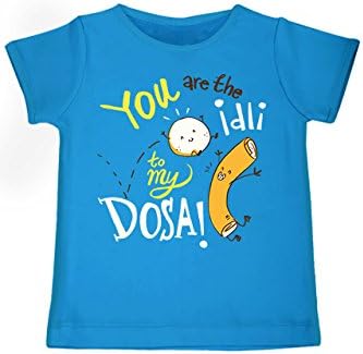 Zeezeezoo "Idli to my Dosa" Printed Unisex Organic Cotton T shirt , Light Blue