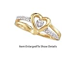 Stunning 10k. Yellow Gold Diamond Promise Heart Ring