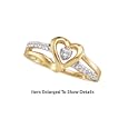 Stunning 10k. Yellow Gold Diamond Promise Heart Ring