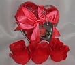 Scented Rose Shaped Soaps in Heart Box - Red with Satin Ribbon & Thank You Card - Wedding Favors