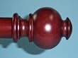 Button Wood Finial in Mahagony finish for a 1-3/8" dowel rod - 2/pack [CAPITOL CITY LUMBER]