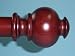 Button Wood Finial in Mahagony finish for a 1-3/8" dowel rod - 2/pack [CAPITOL CITY LUMBER]