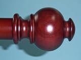 Button Wood Finial in Mahagony finish for a 1-3/8" dowel rod - 2/pack [CAPITOL CITY LUMBER]