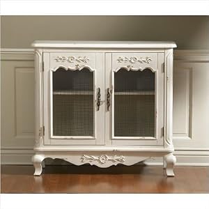 Two Door Antique Sideboard in White