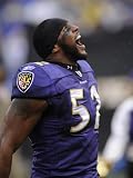 Broncos Ravens Football: Baltimore, MD - Ray Lewis Photographic Poster Print by Nick Wass, 18x24