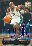 Chucky Atkins Autographed/Hand Signed Basketball Card (Detroit Pistons) 2001 Fleer Ultra #58