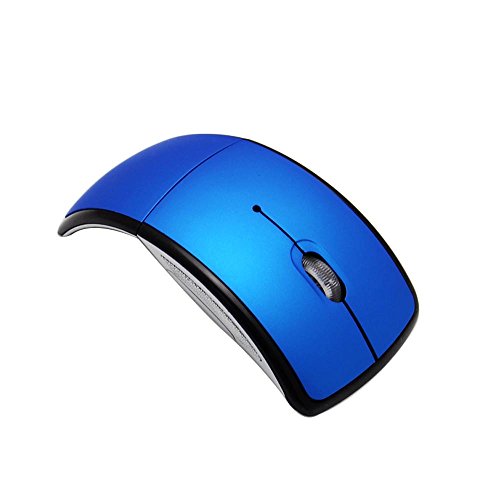 Electronic4sale Distinctive and Convenient Foldable Fold 2.4 Ghz Wireless Arc Optical Mouse/mice with USB Receiver Blue