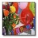 Happy Birthday with Flowers and Balloons - 10x10 Wall Clock