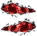 Ripped Torn Metal Tear REFLECTIVE Decals Red Skulls