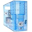 11-Bay ATX Transparent Blue Computer Case with 3 LED Fans