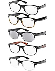 Health and Beauty: 5-pack Spring Hinges 80s Wayfarer Reading Glasses Includes Sun Readers +2.00 - Wenzhou Cofly Optical Co.,Ltd