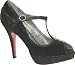 Poetic Licence Women's New Years Eve Peep Toe Pump,Black,8 M US