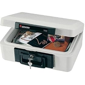 SentrySafe 1100 1/2 Hour FIRE-SAFE Chest, 0.18 Cubic Feet, Dove Gray
