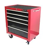 Excel 5 Drawer Roller Metal Tool Cabinet, Red
