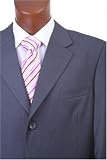 Men's Single Breasted 3 Button Superior 150s Extra Fine Gray Dress Suit with Vest