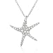 Jewelry : Sterling Silver Cubic Zirconia Starfish Pendant by Cheline, 18"