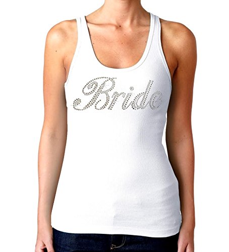 Bridal Party Rhinestones Tank Top White (Juniors) S-XL