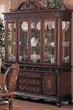 Dark Brown 3 Drawer 3 Shelf Buffet Hutch