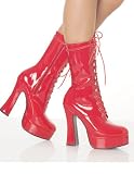 Sexy Red Chunky Heel Platform Ankle Boot - 10