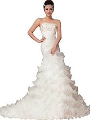 Mermaid Organza Fitted Tiered  Dress