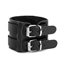 ManoaShark Herren Lederarmband Maribor 3 S2 Leder Armband Surferarmband Herrenarmband in Schwarz