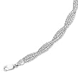 14K White Gold Braided Fox Link Bracelet - 7.25 inches