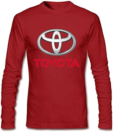 YYShirt Men's Toyota Car Logo Long Sleeve T-Shirt Large Red