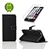 iPhone 6, 4.7 inch Leather Case Wallet cover / Wallet S - Premium STAND Flip Cover - with Built in Media Stand Feature, ID Credit Card / Cash and Inner Pocket Slots (GHS2®) Ultra Slim Protective + Screen Protector (Black)