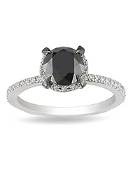 10k White Gold White and Black Accent Diamond Ring (2.002 Cttw, G-H Color, I2-I3 Clarity)