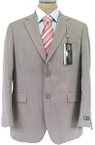 Caravelli Mens SB 2 Button FF Tan Stripe Suit - Size 38S