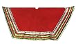 56" Stylish Red Christmas Tree Skirt with Striped Ribbon Trim