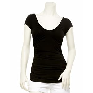 Buy 2b Shirred V Neck Tee by bebe